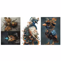 Re Design - A3 Decoupage Fiber Paper - Magical Wings 3-Pack á 30x42cm