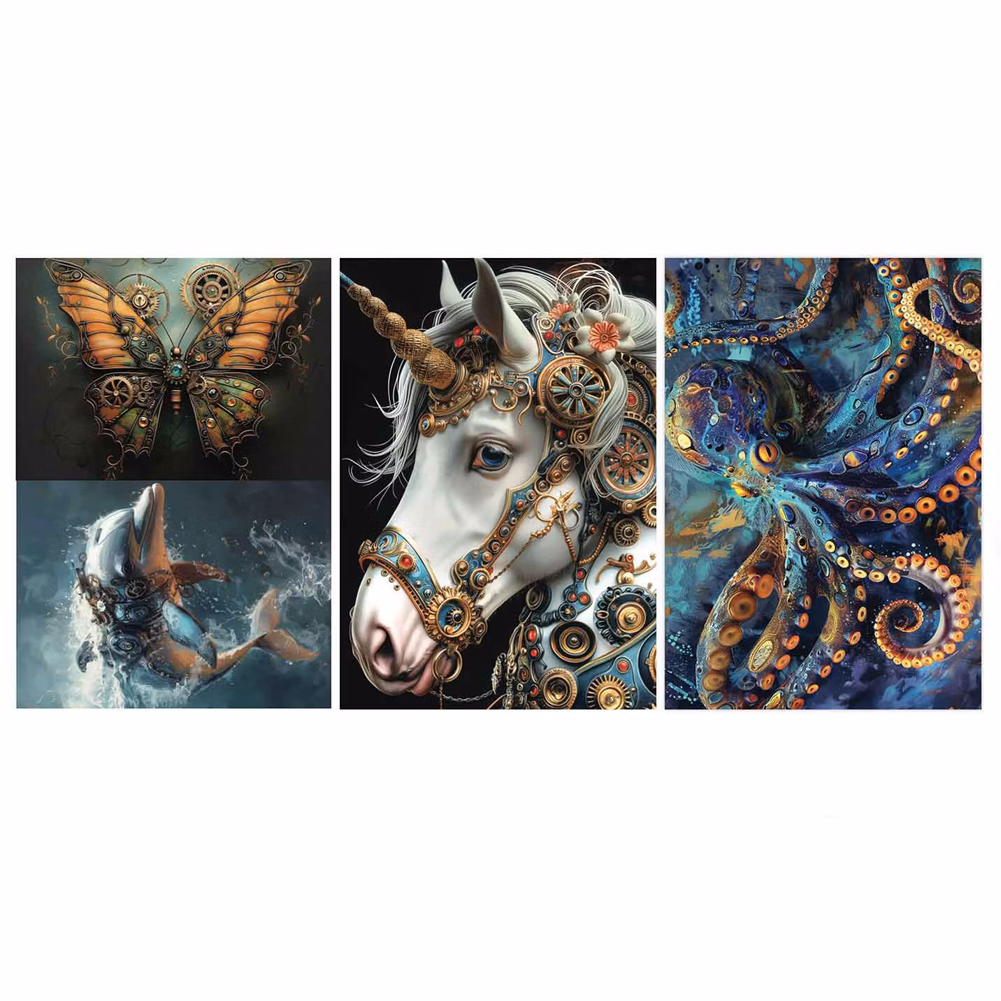 DECOUPAGEPAPPER - Re Design - A3 Decoupage Fiber Paper - Royal Blues