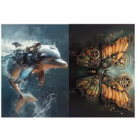 Re Design - A3 Decoupage Fiber Paper - Royal Blues 3-Pack á 30x42cm