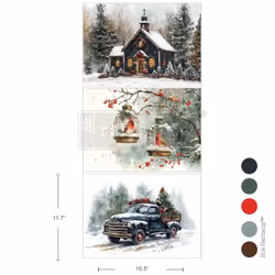 Re Design - A3 Decoupage Fiber Paper - Christmas Blessings 3-Pack á 30x42cm