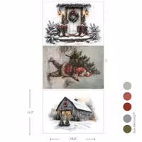 Re Design - A3 Decoupage Fiber Paper -  Santa's Woodland Stroll 3-Pack á 30x42cm
