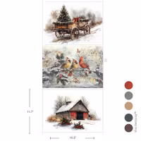 Re Design - A3 Decoupage Fiber Paper -  Christmas in The Countryside3-Pack á 30x42cm