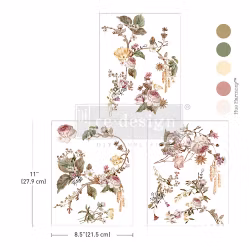 Re Design Décor Transfers®- Rosette Royale - A4 (3-pack)