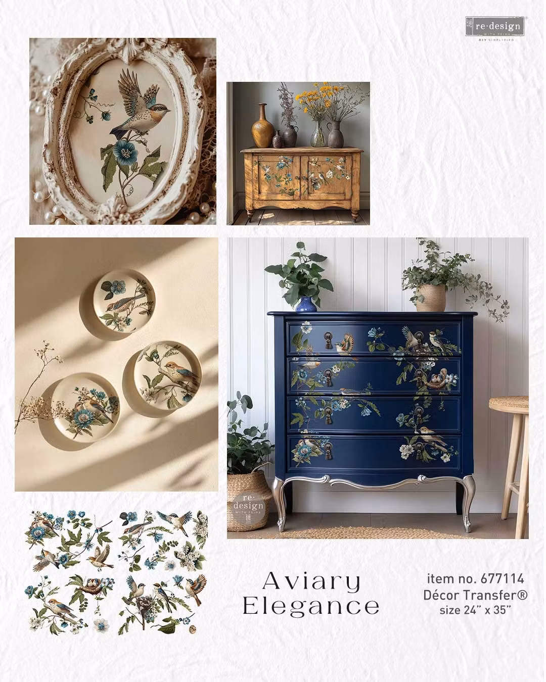 TRANSFERMOTIV - Re Design Décor Transfers -  Aviary Elegance