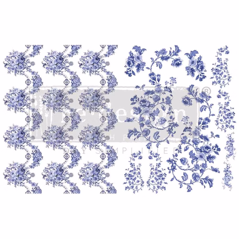 TRANSFERMOTIV - Re Design Décor H2O Transfer -  Azure Florals II