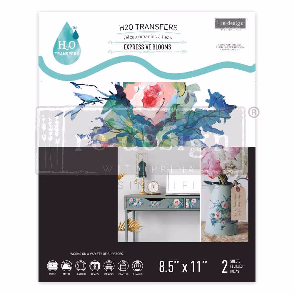 TRANSFERMOTIV - Re Design Décor H2O Transfer - Expressive Blooms
