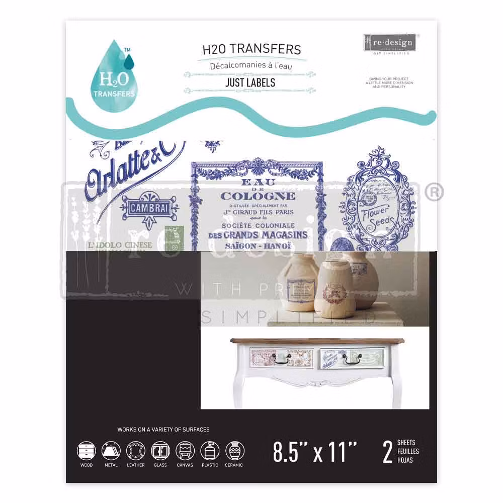 TRANSFERMOTIV - Re Design Décor H2O Transfer - Just Labels