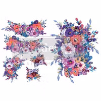 Re Design H2O Transfer - Luminous Blooms - A4 ark - 2-pack