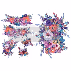 Re Design H2O Transfer - Luminous Blooms - A4 ark - 2-pack