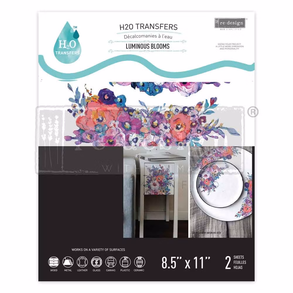 TRANSFERMOTIV - Re Design Décor H2O Transfer - Luminous Blooms