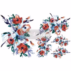 Re Design H2O Transfer - Radiant Blooms - A4 ark - 2-pack