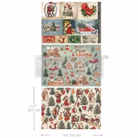 Re Design - A3 Decoupage Fiber Paper - Santaland Sparkle 3-Pack á 30x42cm