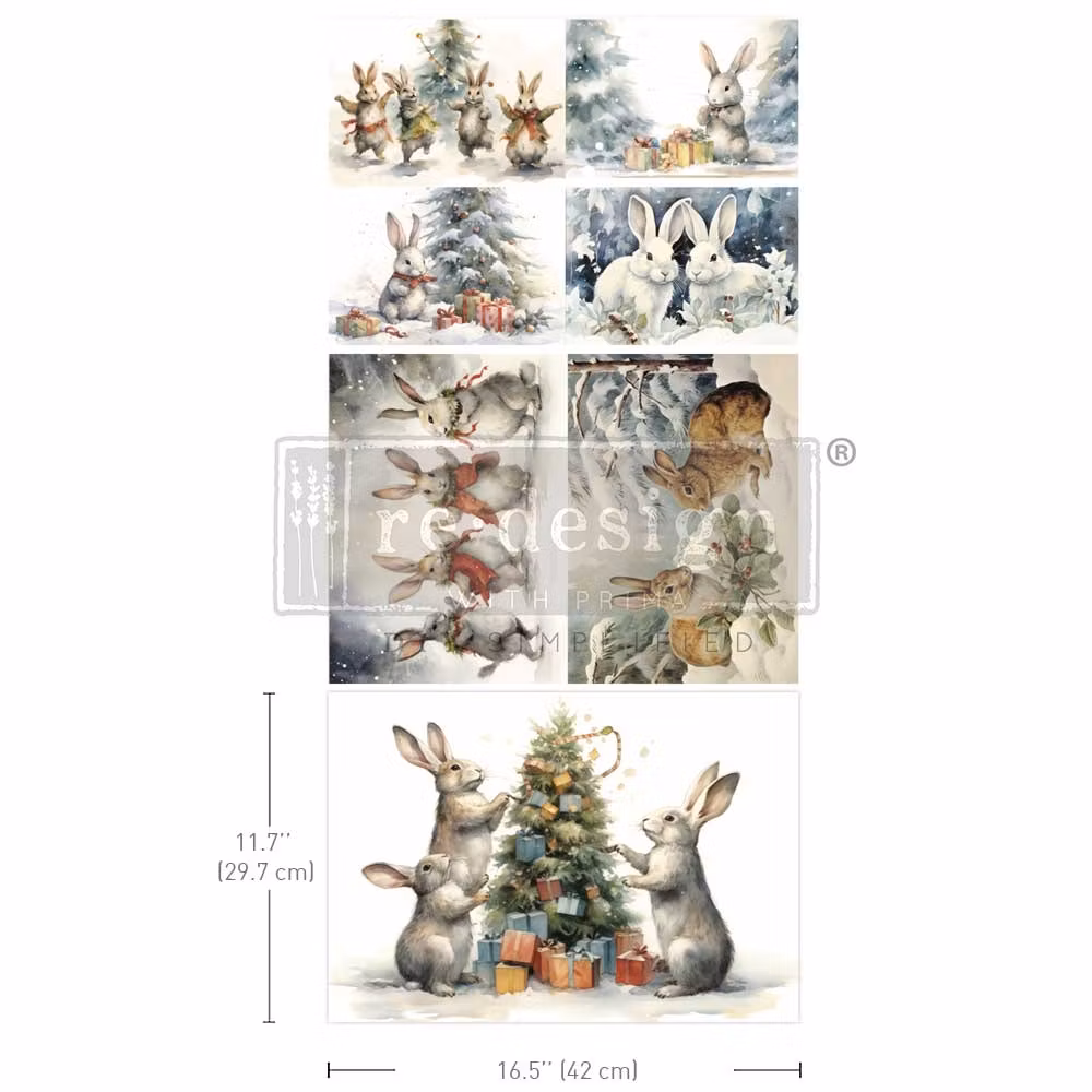 DECOUPAGE - Re Design - A3 Decoupagepapper - Bunny Wonderland