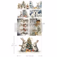Re Design - A3 Decoupage Fiber Paper - Bunny Wonderland 3-Pack á 30x42cm