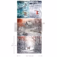 Re Design - A3 Decoupage Fiber Paper - Dashing Through The Pines 3-Pack á 30x42cm
