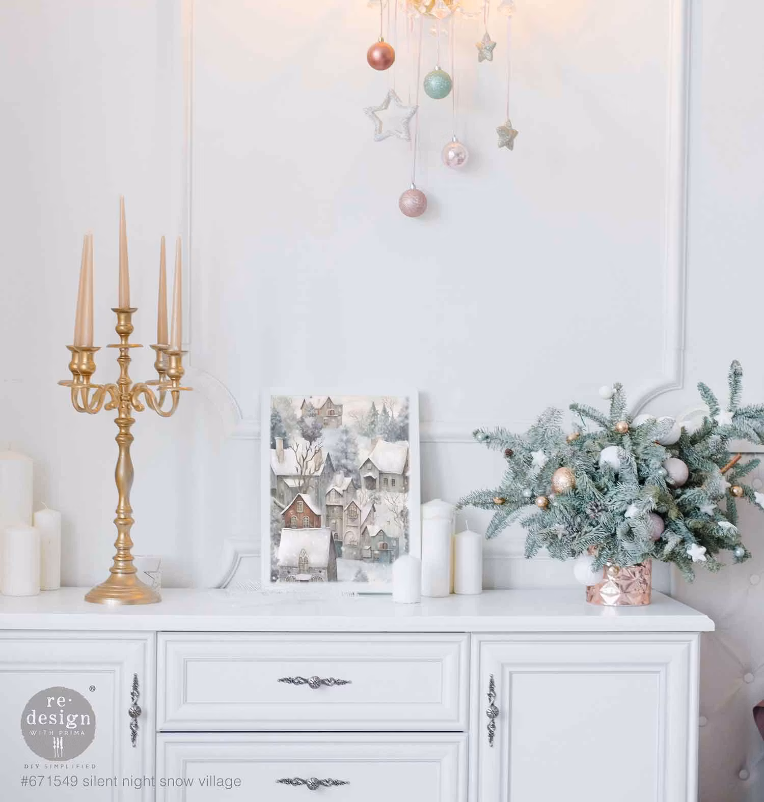 DECOUPAGE - Re Design - A3 Decoupagepapper - Silent Night Snow Village