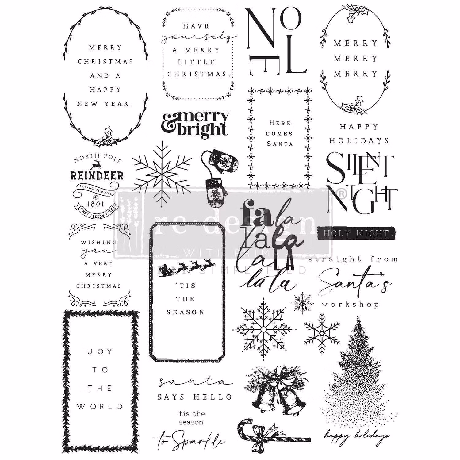 STÄMPEL - Re Design Clear Stamp - Here Comes Santa - Dekorstämpel A4 (ca 21x28cm)