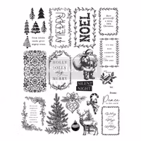 Re Design Dekorstämpel  - Merry & Bright Tags - A4 (ca 21x28cm)