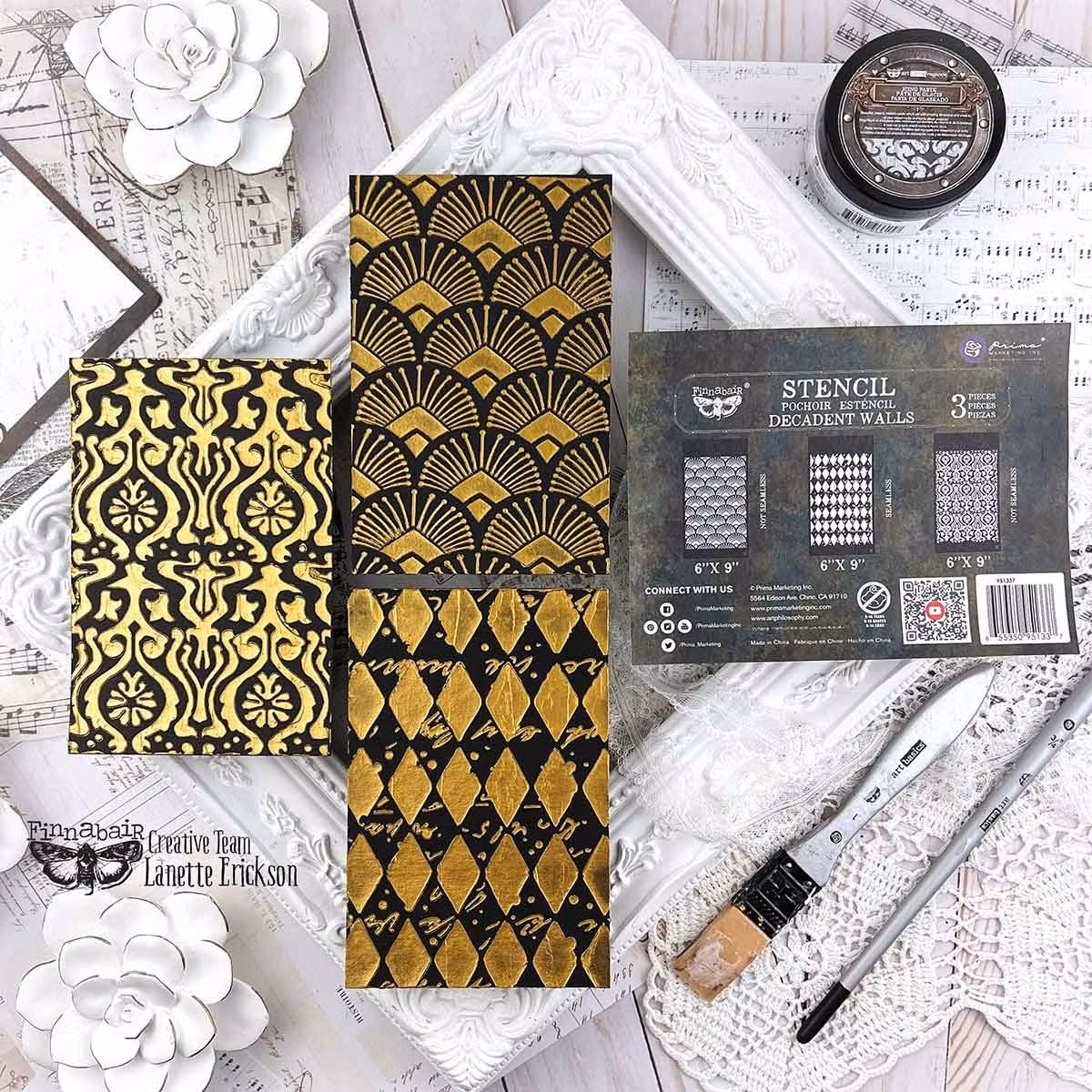 SCHABLONER - Finnabair Décor Stencil - Decadent Walls