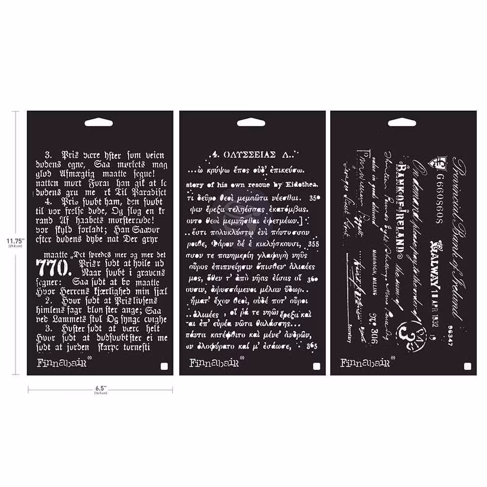 SCHABLONER - Finnabair Décor Stencil - Old Pages
