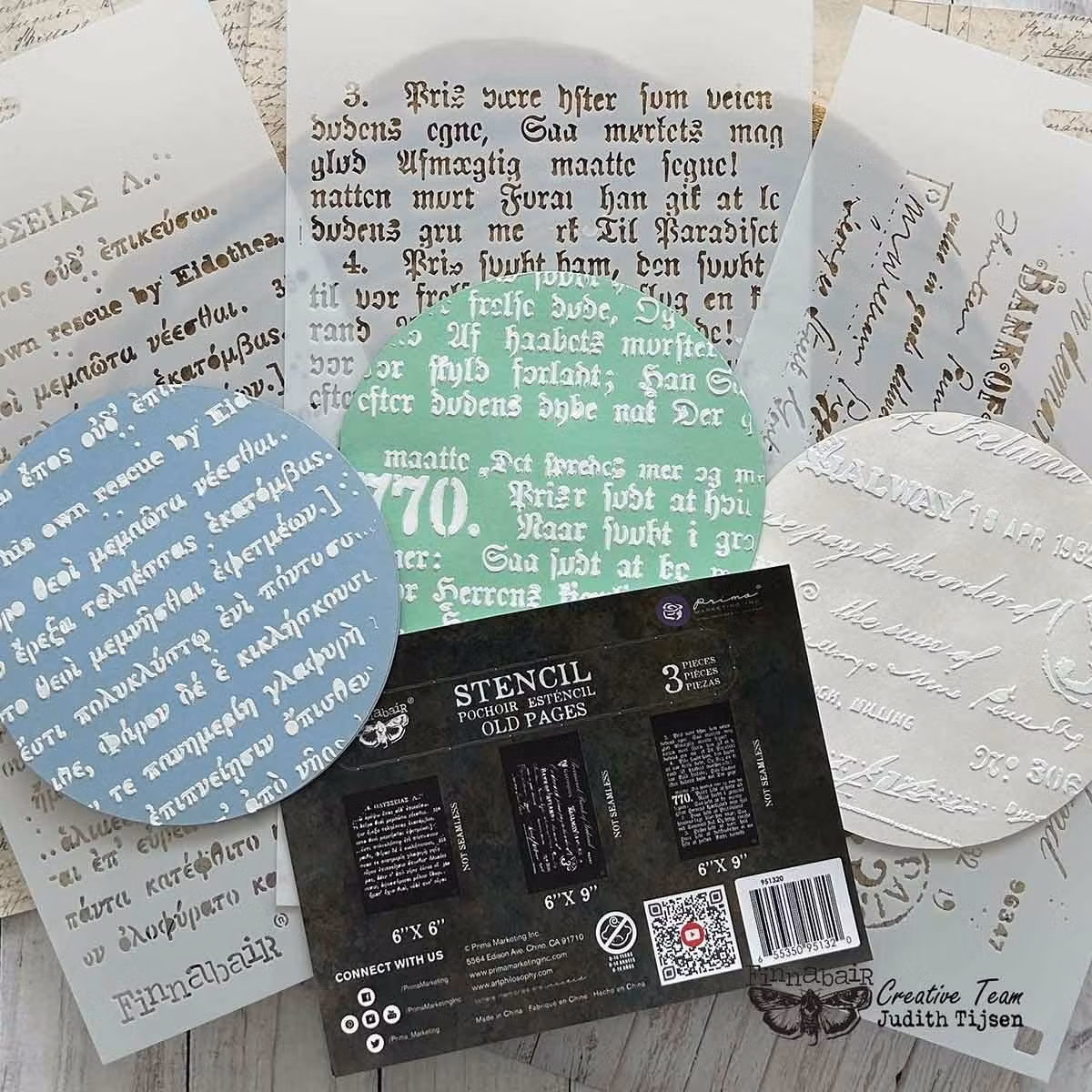 SCHABLONER - Finnabair Décor Stencil - Old Pages