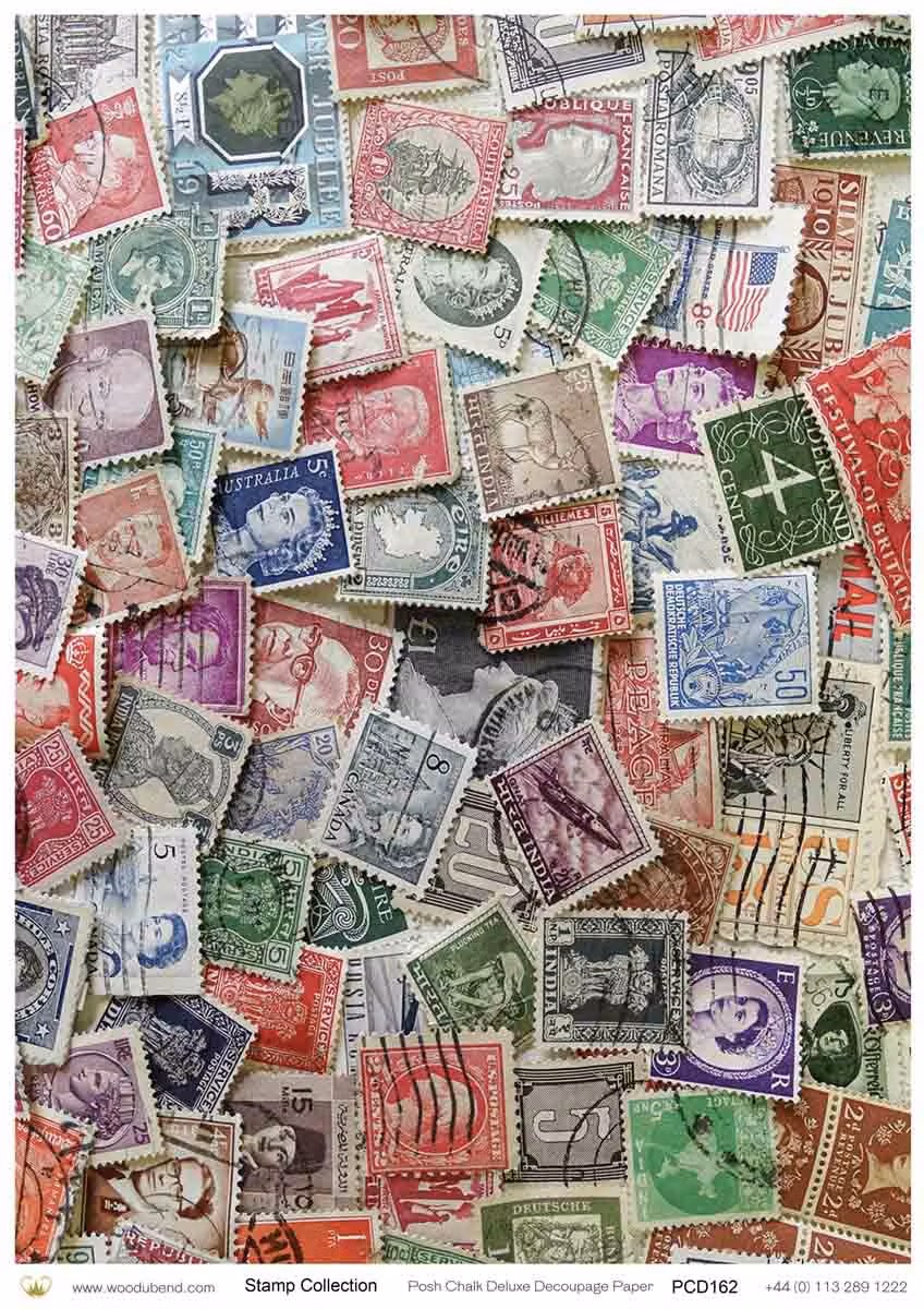 DECOUPAGE - Posh Chalk - Decoupagepapper A1 - Stamp Collection