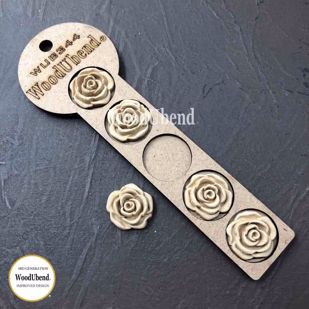 WoodUbend® Swirl Rose 2.7x2.7cm WUB344 (5-pack)