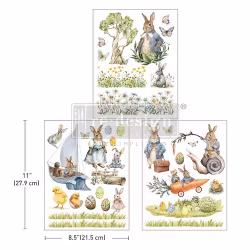 Re Design Décor Transfers®- Bunny Trails - A4 (3-pack)