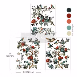 Re Design Décor Transfers®- The Rosy Nest - A4 (3-pack)