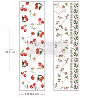 Re Design Luxe Transfers - Daisy Cherry Delight - MINI 8x29cm (2-pack)