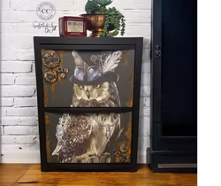 Belles & Whistles - A1 Transfer (94x61cm) - Steampunk Owl Adventure