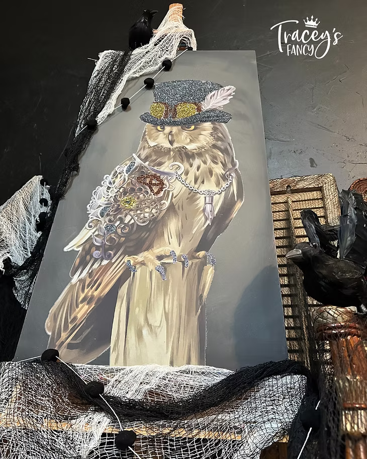 Belles & Whistles - A1 Transfer (94x61cm) - Steampunk Owl Adventure