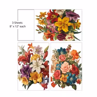 DBP Belles & Whistles - Transfer (S) 3 ark á 20x30cm - Antique Flora
