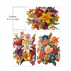 Belles & Whistles - Transfer (S) 3 ark á 20x30cm - Antique Flora