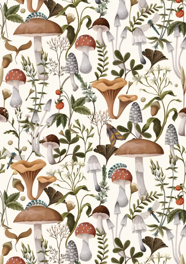DBP Belles & Whistles - A2 Rice Paper (42x59cm) - Forager's Mushrooms