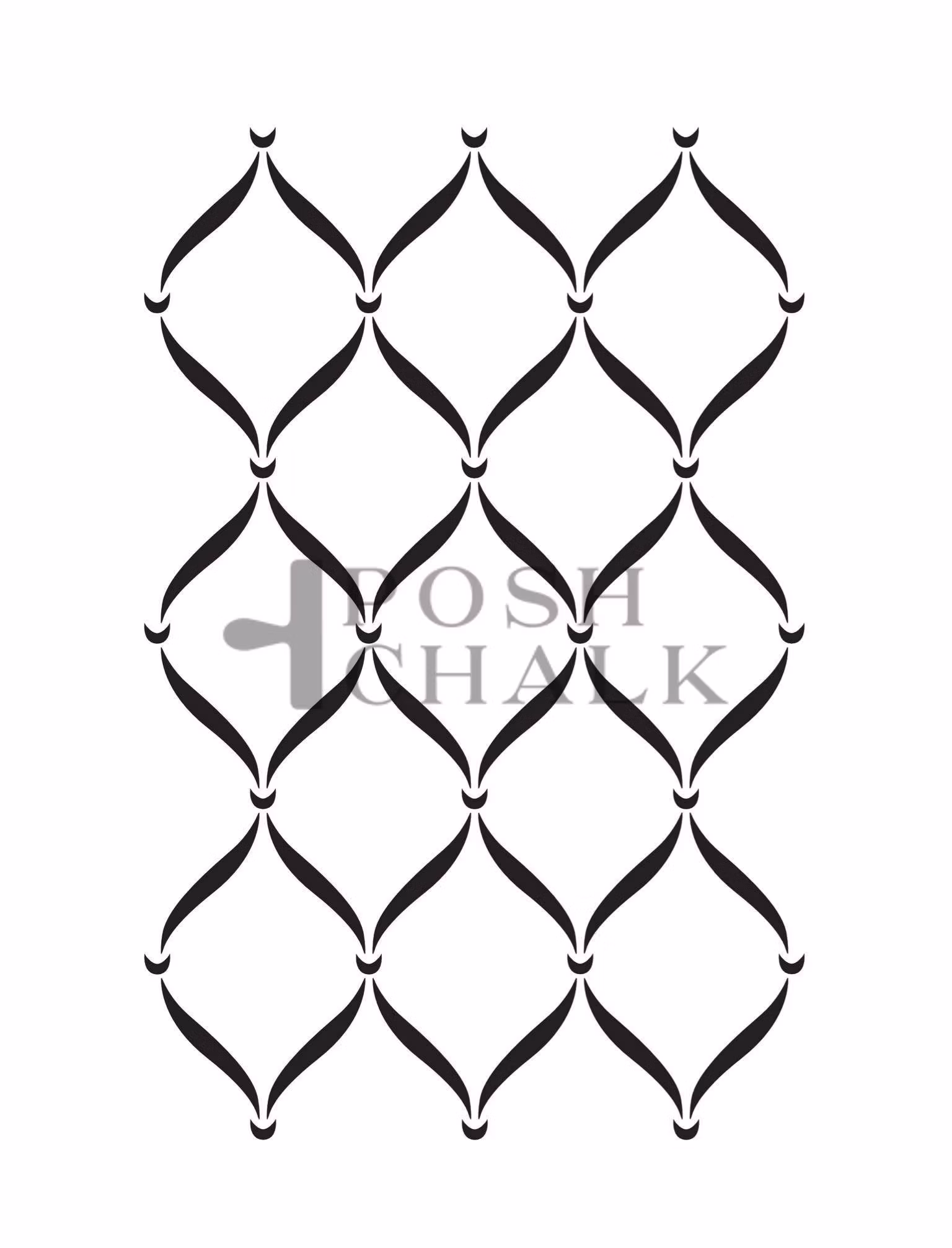 Posh Chalk® Schablon - Classical Trellis - (M) 30x40cm