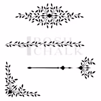 Posh Chalk® Schablon - Leafy Border (M) 29x30cm