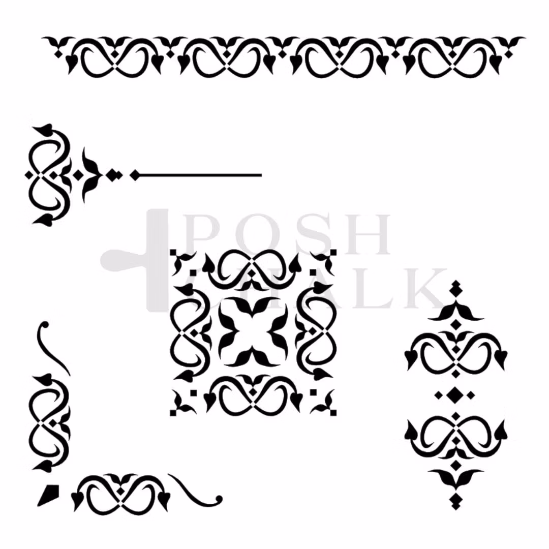 Posh Chalk® Schablon - Art Deco Border (M) 29x30cm