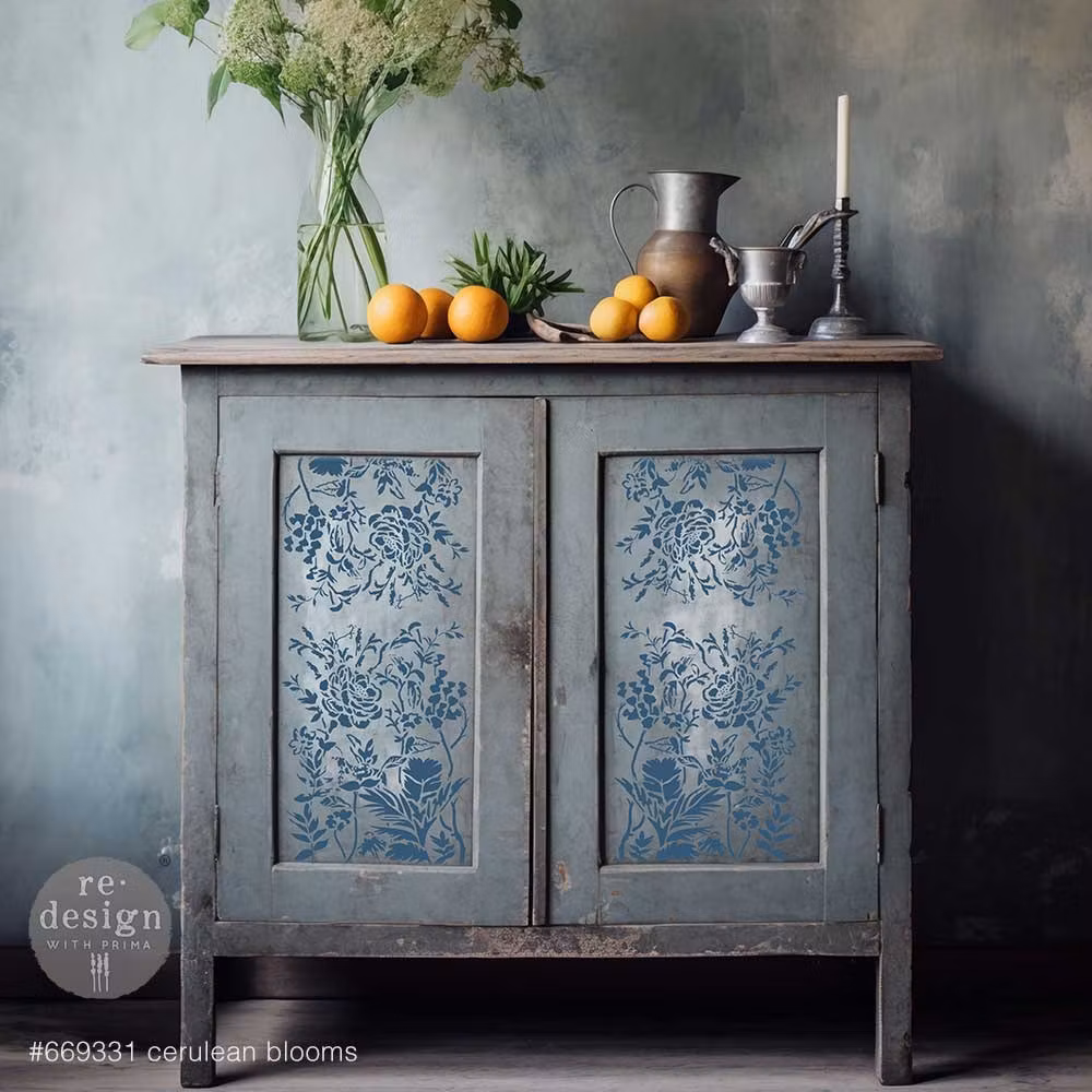 ReDesign Décor Stencils® - Schablon​​​​​​​ - Cerulean Blooms - (S) 23x30cm