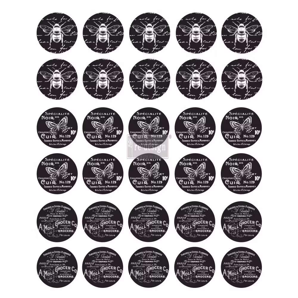 Re Design Décor Knob Transfers® - French Noir ca 21x26cm