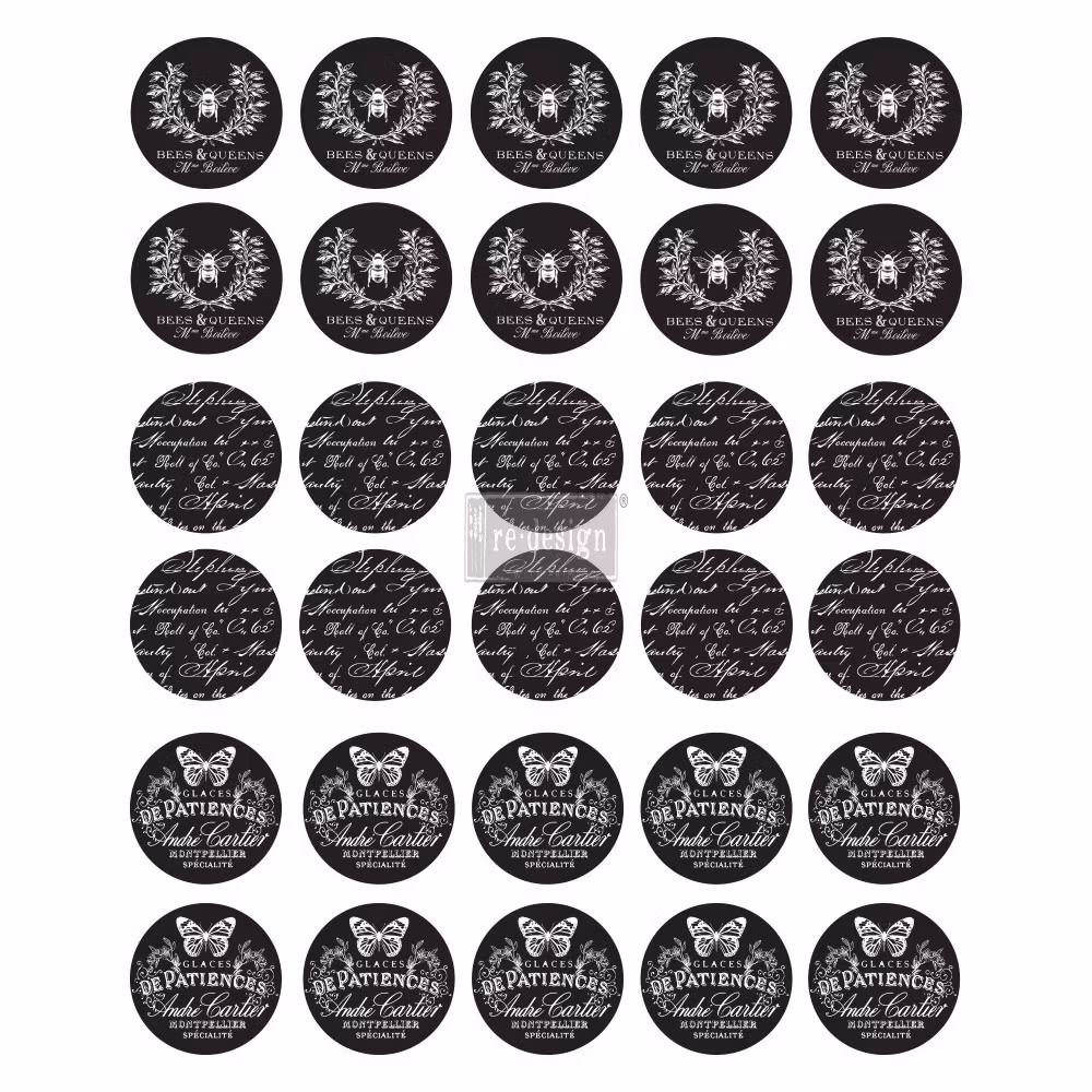 Re Design Décor Knob Transfers® - Cursive Letters ca 21x26cm