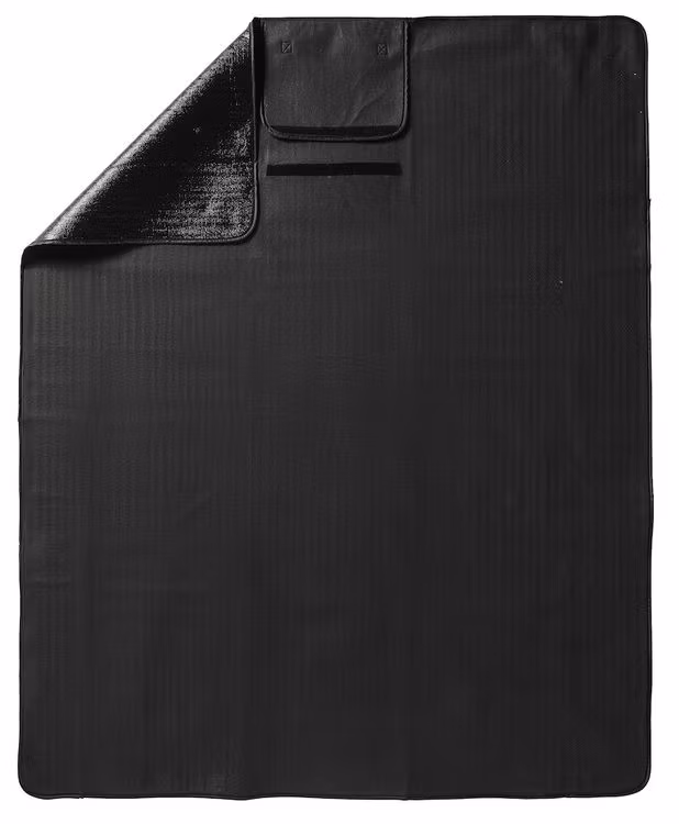 Svart sittunderlag/pläd 120x150cm