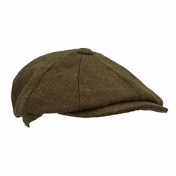 Mörkgrön tweed newsboy keps - Walker & Hawkes
