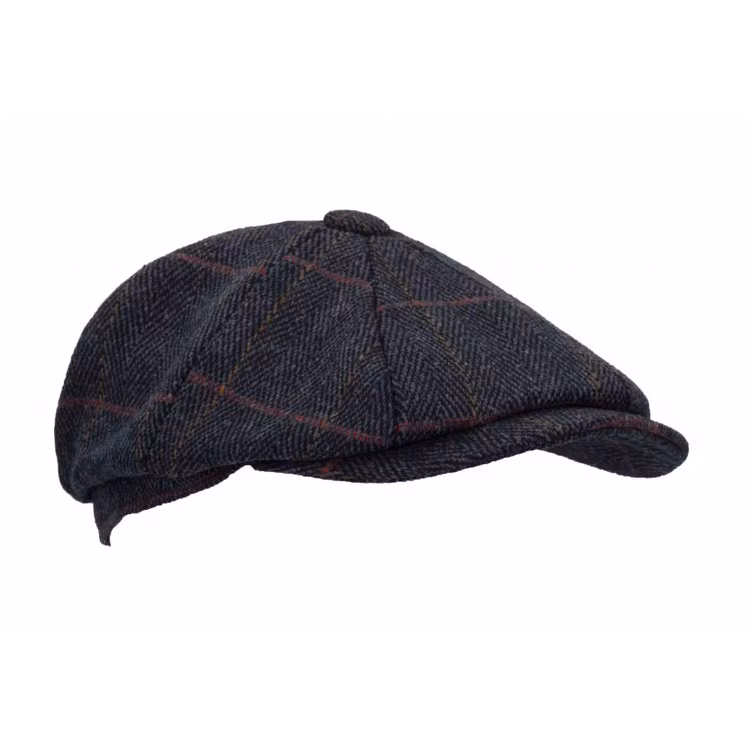 Blå tweed newsboy keps - Walker & Hawkes