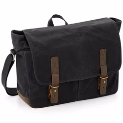 Svart vaxad messengerbag