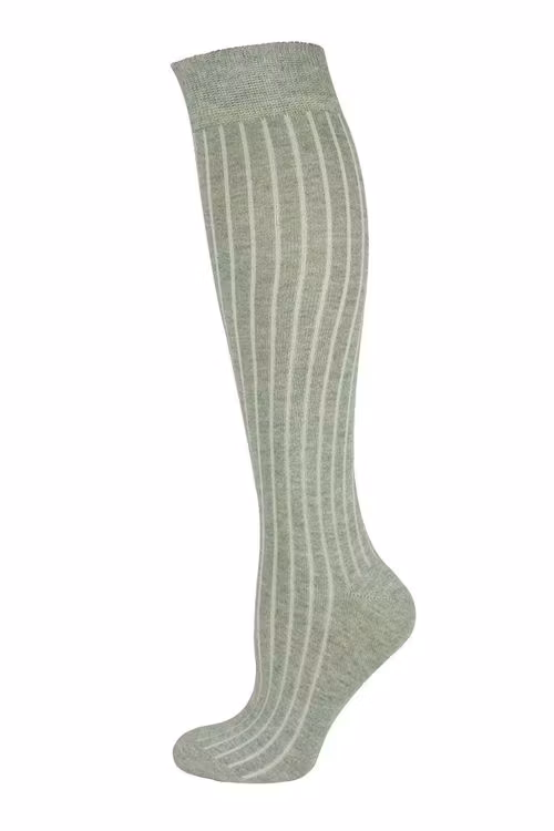 Grå ribbad knästrumpa - MySocks
