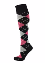 Fuchsia knästrumpa Argyle - My Socks