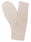 Lång strumpa ribbad beige