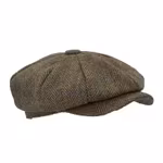 Keps Harris Tweed 8-Panel Baker Boy - Moss Green