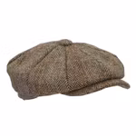 Keps Harris Tweed 8-Panel Baker Boy - White Sand